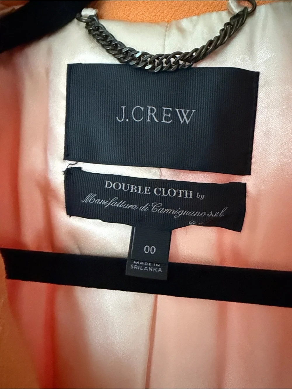 J.Crew Italian Double-Cloth Wool Lady Coat Marigold Orange Tailored Fit Size 00